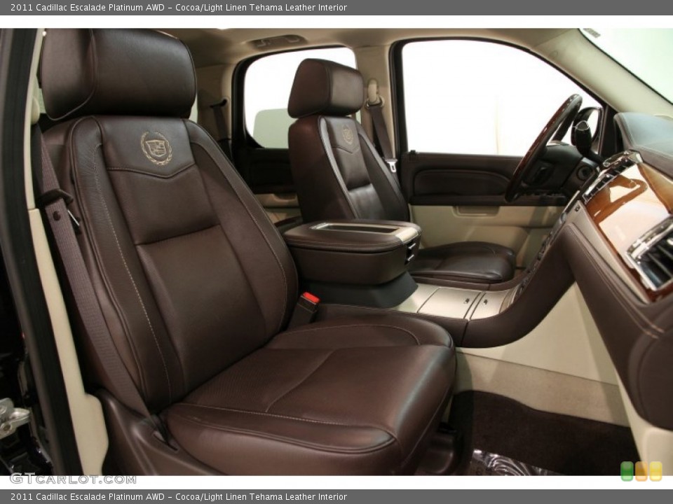 Cocoa/Light Linen Tehama Leather Interior Front Seat for the 2011 Cadillac Escalade Platinum AWD #92582243