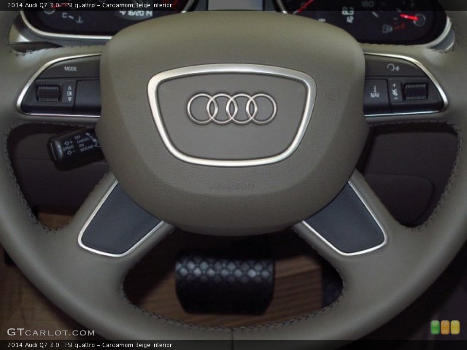 Cardamom Beige Interior Steering Wheel for the 2014 Audi Q7 3.0 TFSI quattro #92582900