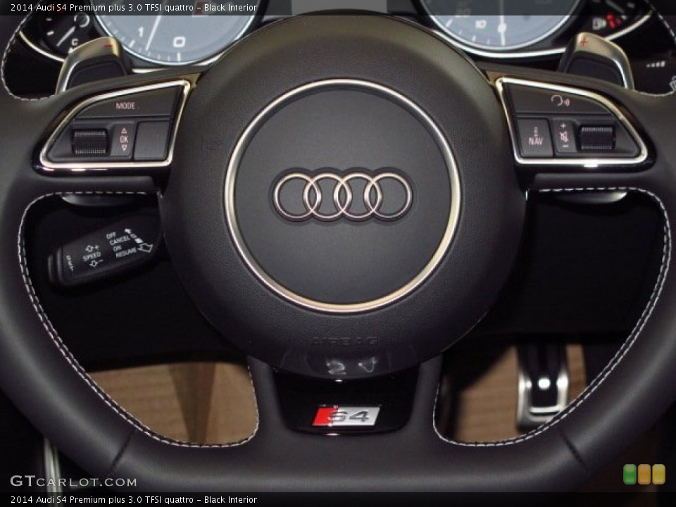 Black Interior Steering Wheel for the 2014 Audi S4 Premium plus 3.0 TFSI quattro #92584017