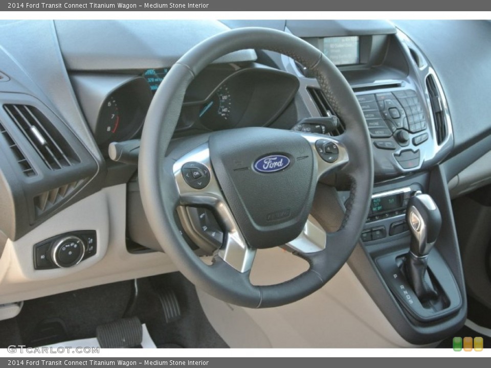 Medium Stone Interior Steering Wheel for the 2014 Ford Transit Connect Titanium Wagon #92600738