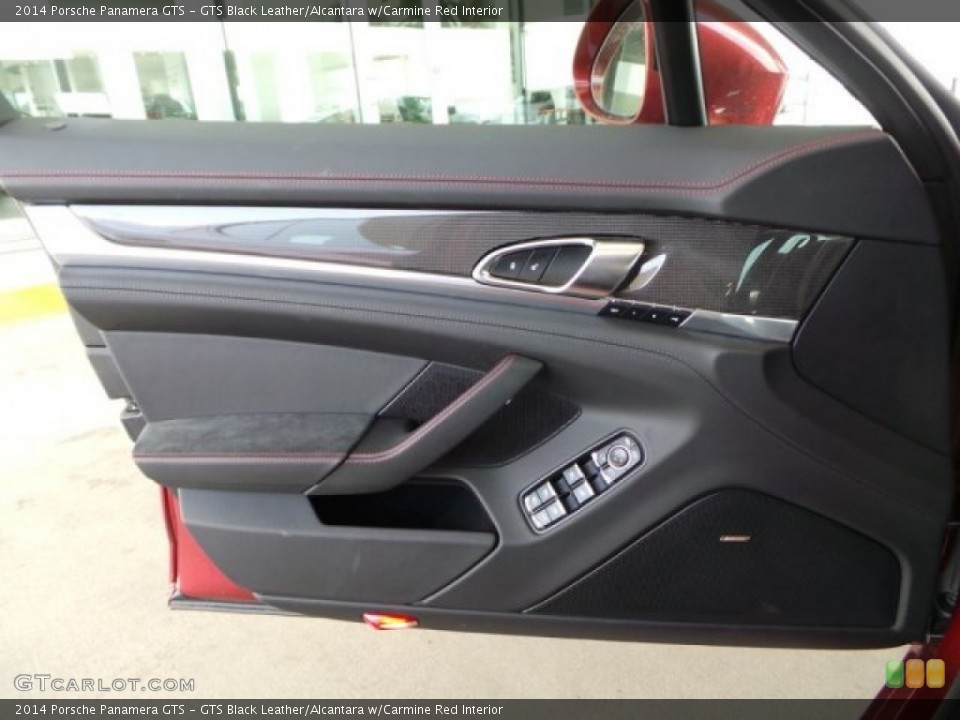GTS Black Leather/Alcantara w/Carmine Red Interior Door Panel for the 2014 Porsche Panamera GTS #92611364