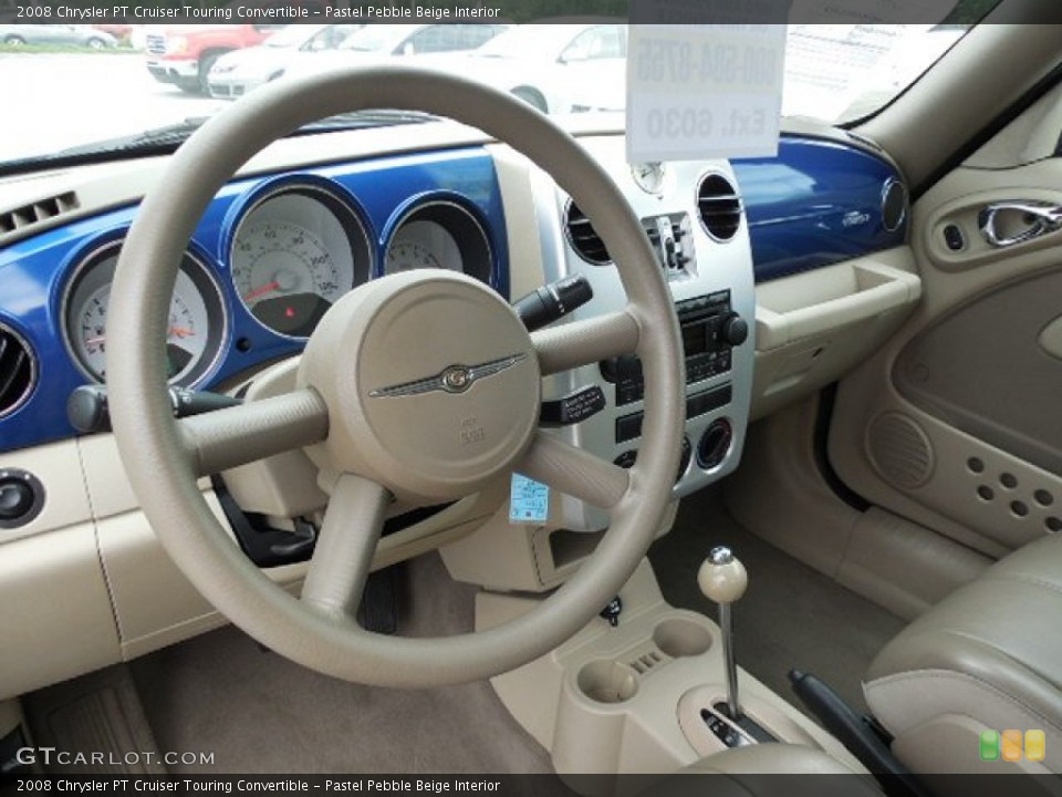 Pastel Pebble Beige Interior Dashboard for the 2008 Chrysler PT Cruiser Touring Convertible #92611412