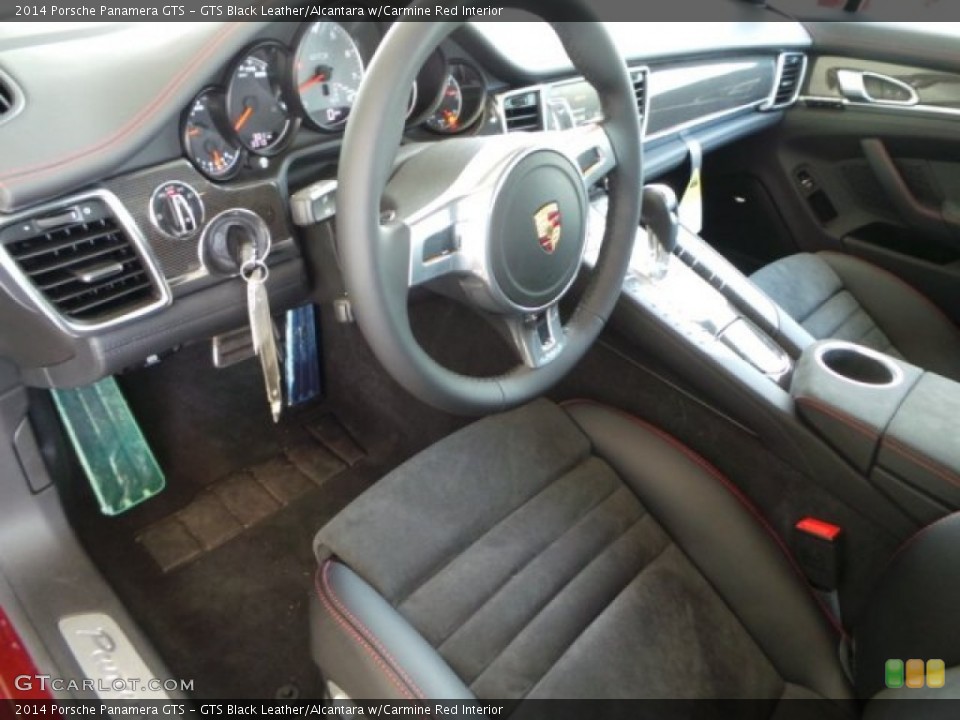 GTS Black Leather/Alcantara w/Carmine Red 2014 Porsche Panamera Interiors