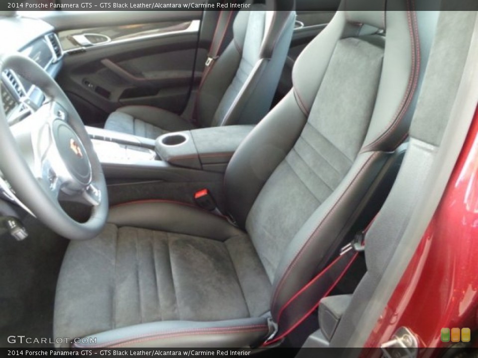GTS Black Leather/Alcantara w/Carmine Red Interior Front Seat for the 2014 Porsche Panamera GTS #92611465