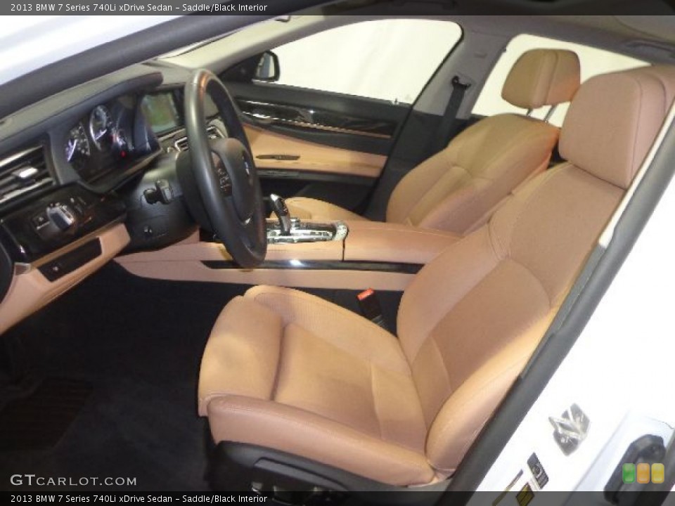 Saddle/Black Interior Front Seat for the 2013 BMW 7 Series 740Li xDrive Sedan #92612234