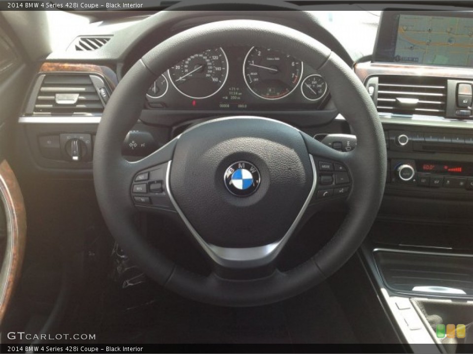 Black Interior Steering Wheel for the 2014 BMW 4 Series 428i Coupe #92619518