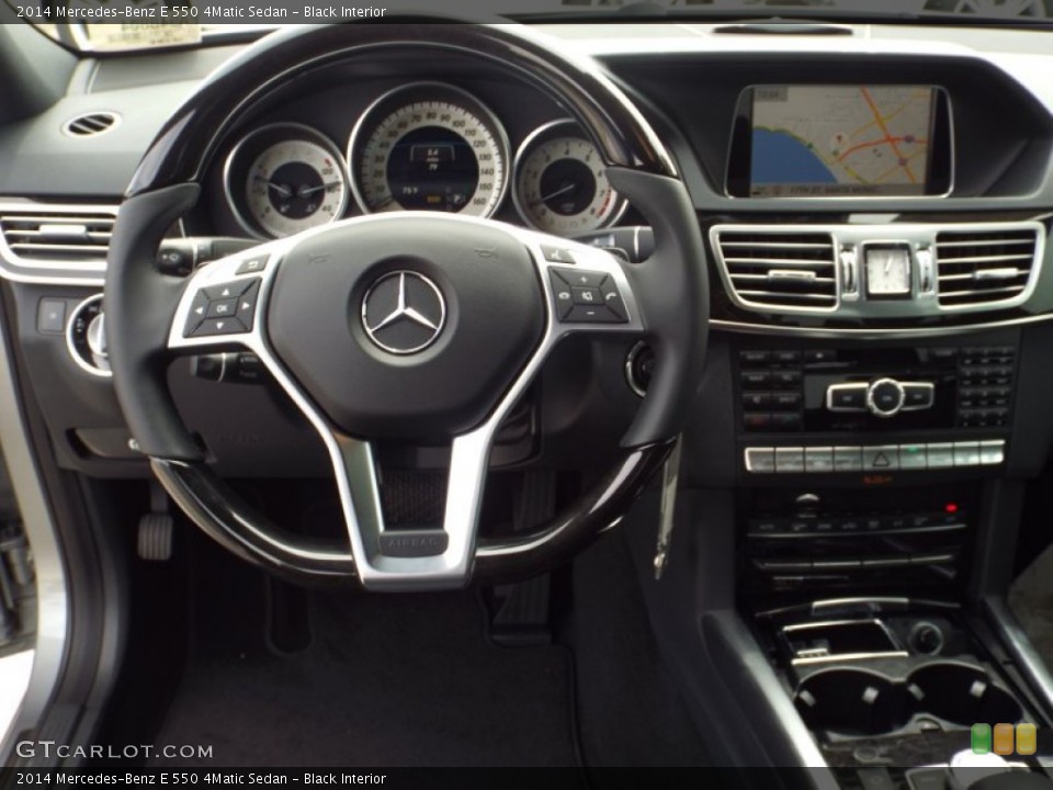 Black Interior Steering Wheel for the 2014 Mercedes-Benz E 550 4Matic Sedan #92636702