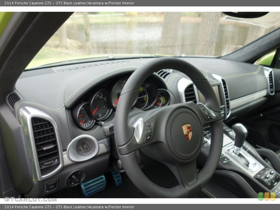 GTS Black Leather/Alcantara w/Peridot Interior Steering Wheel for the 2014 Porsche Cayenne GTS #92661388
