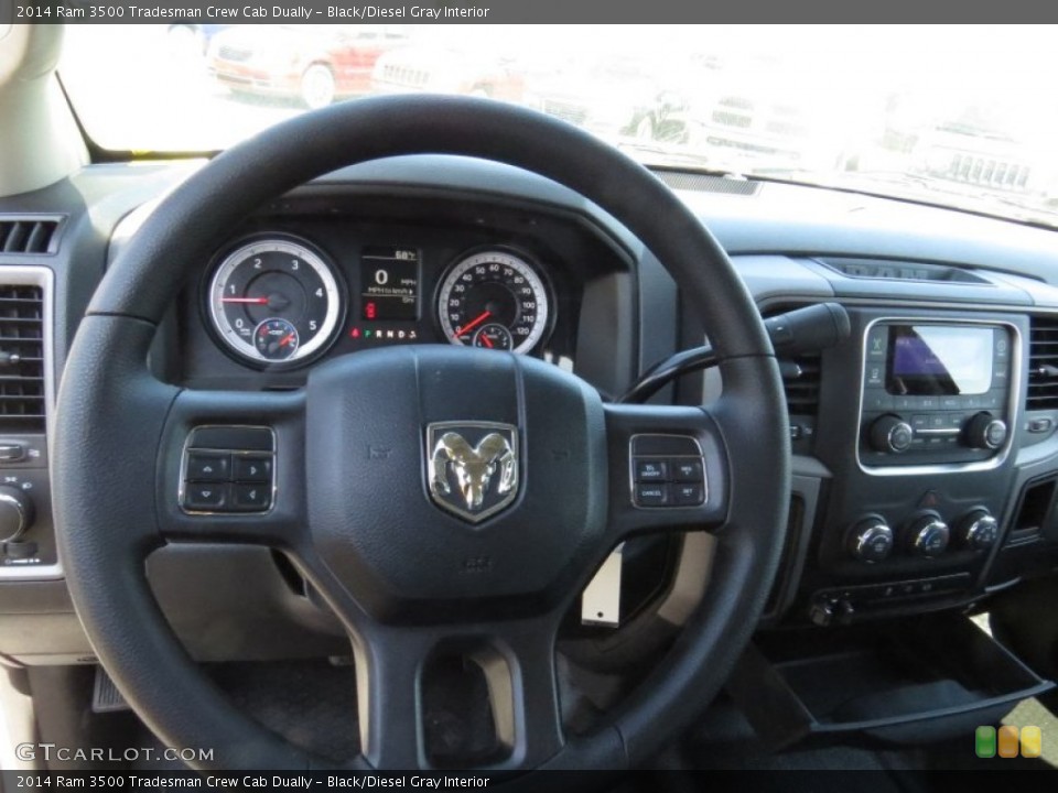 Black/Diesel Gray Interior Steering Wheel for the 2014 Ram 3500 Tradesman Crew Cab Dually #92674307