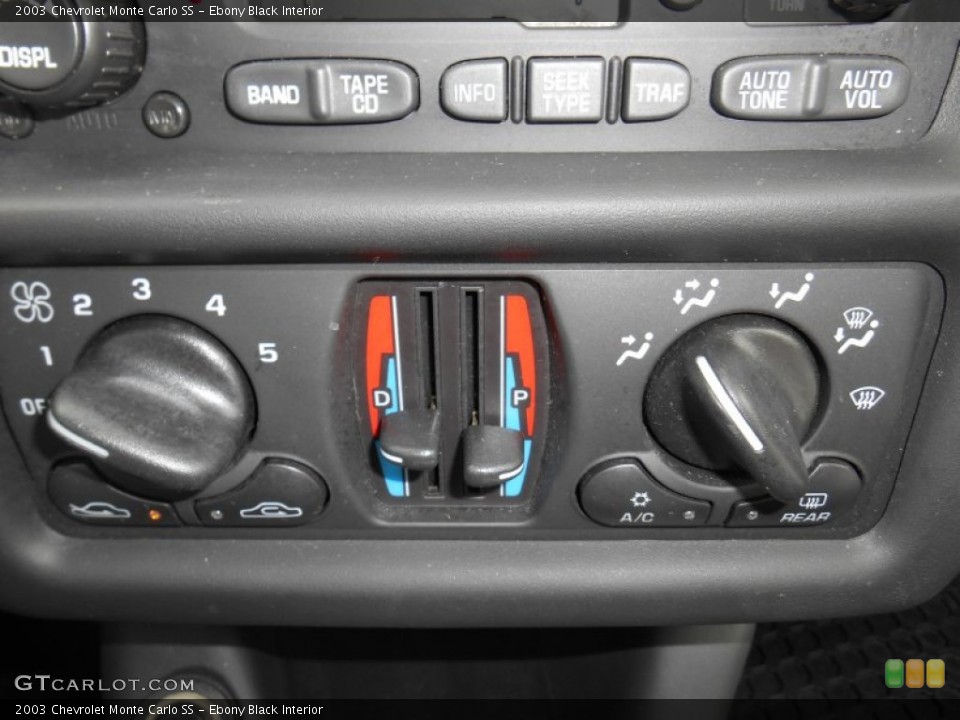 Ebony Black Interior Controls for the 2003 Chevrolet Monte Carlo SS #92676118