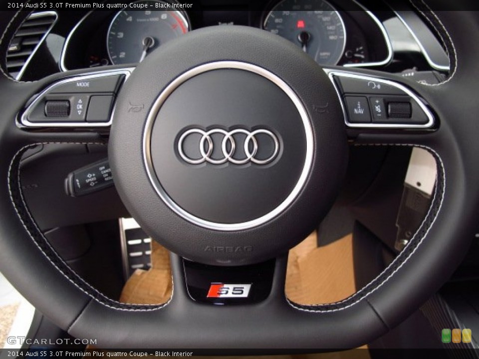 Black Interior Steering Wheel for the 2014 Audi S5 3.0T Premium Plus quattro Coupe #92725870