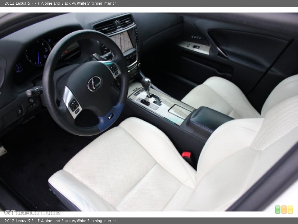 F Alpine and Black w/White Stitching 2012 Lexus IS Interiors