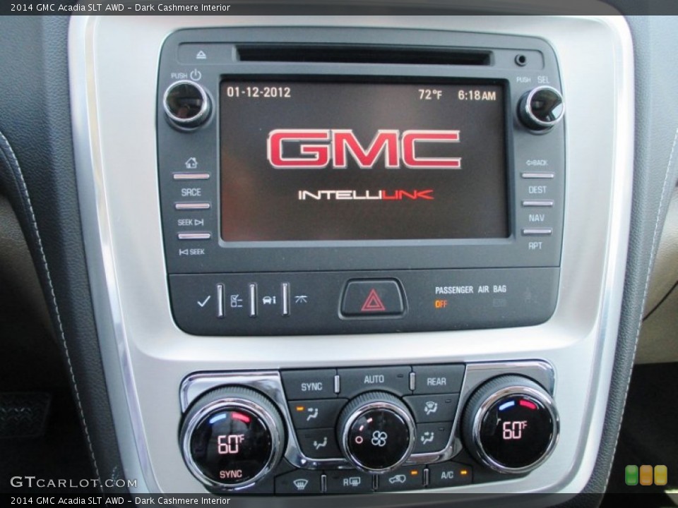 Dark Cashmere Interior Controls for the 2014 GMC Acadia SLT AWD #92753956