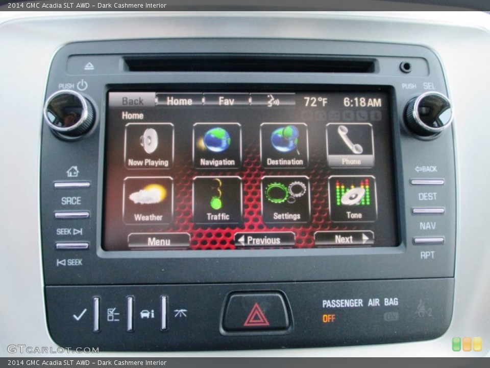 Dark Cashmere Interior Controls for the 2014 GMC Acadia SLT AWD #92753980