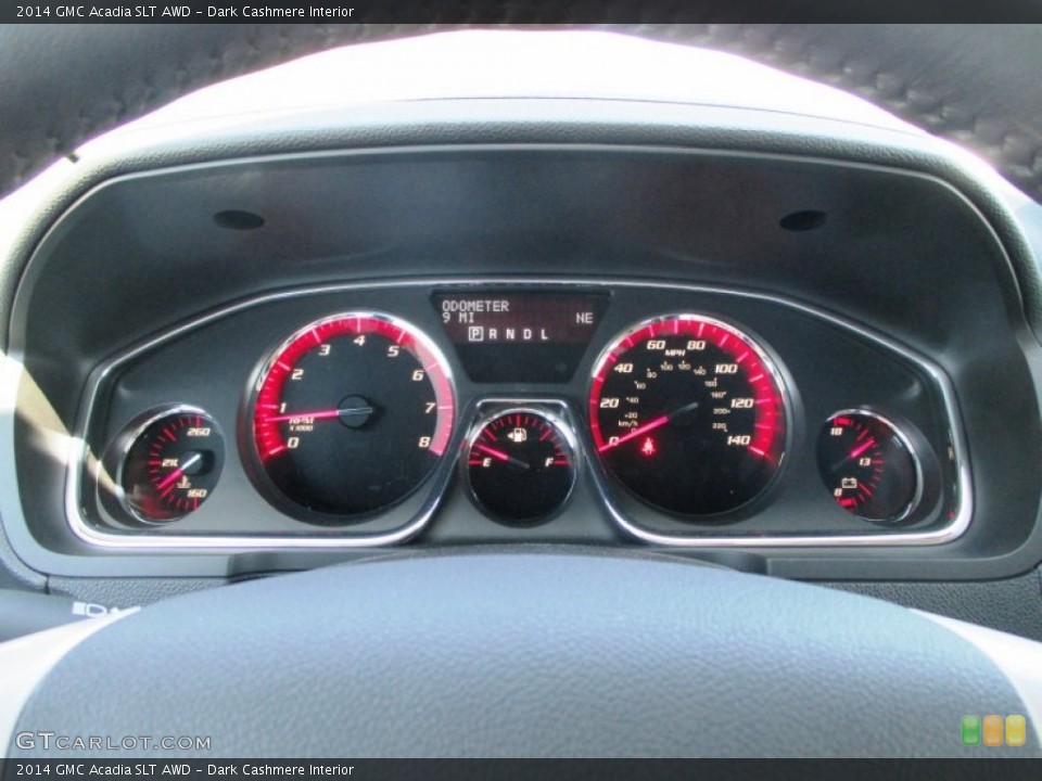 Dark Cashmere Interior Gauges for the 2014 GMC Acadia SLT AWD #92754253