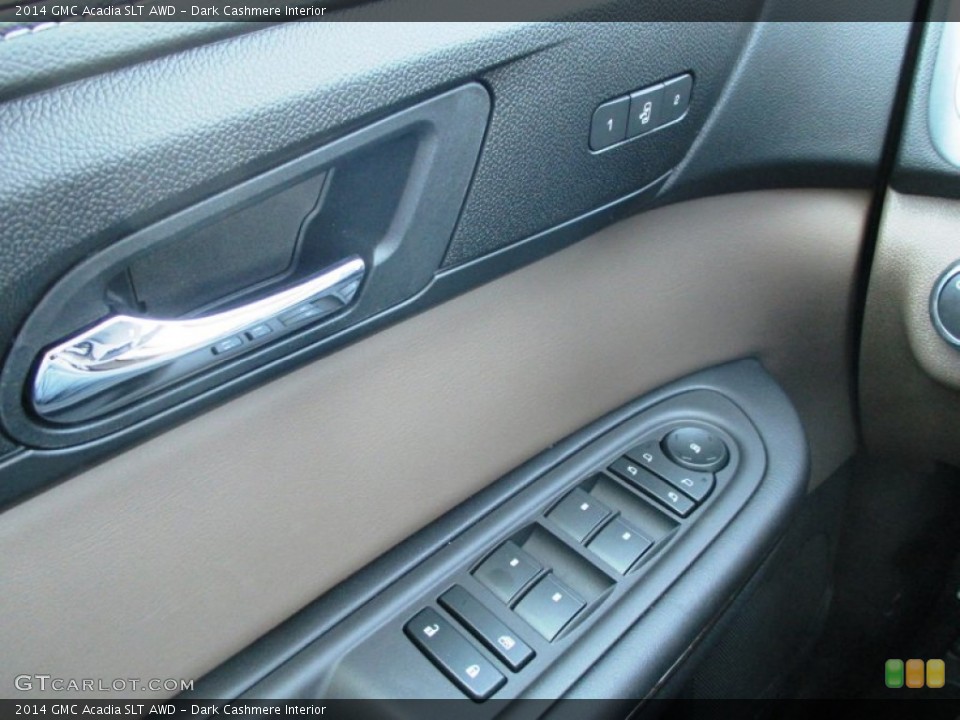 Dark Cashmere Interior Controls for the 2014 GMC Acadia SLT AWD #92754277