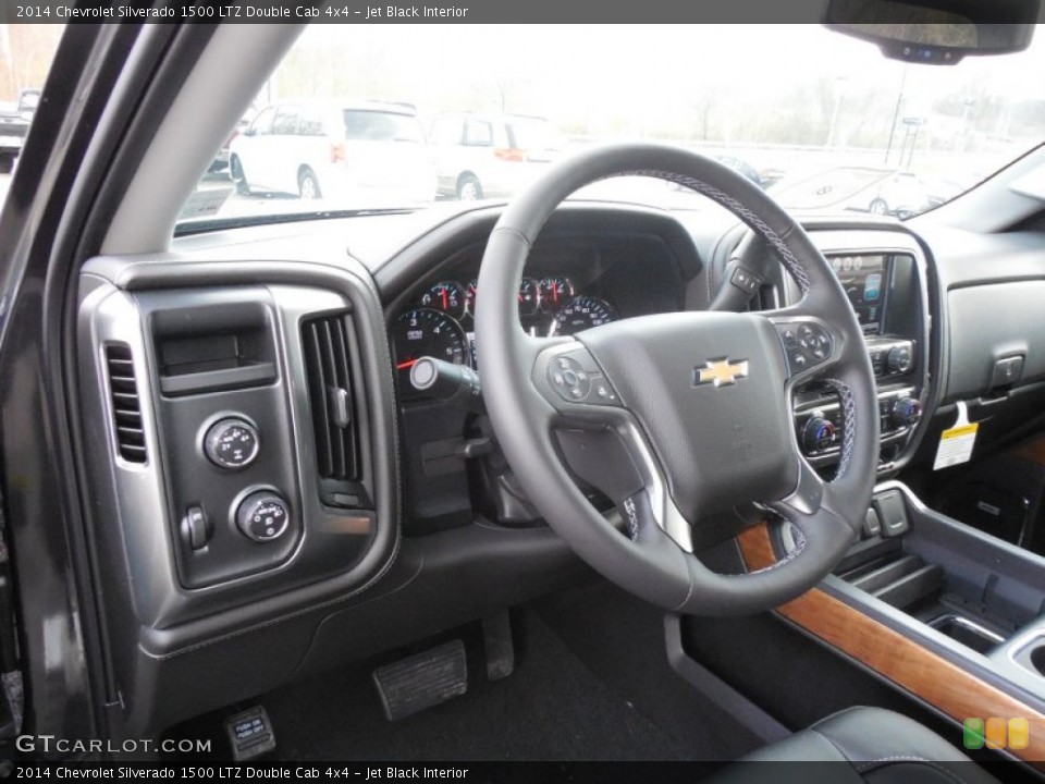 Jet Black Interior Dashboard for the 2014 Chevrolet Silverado 1500 LTZ Double Cab 4x4 #92758585