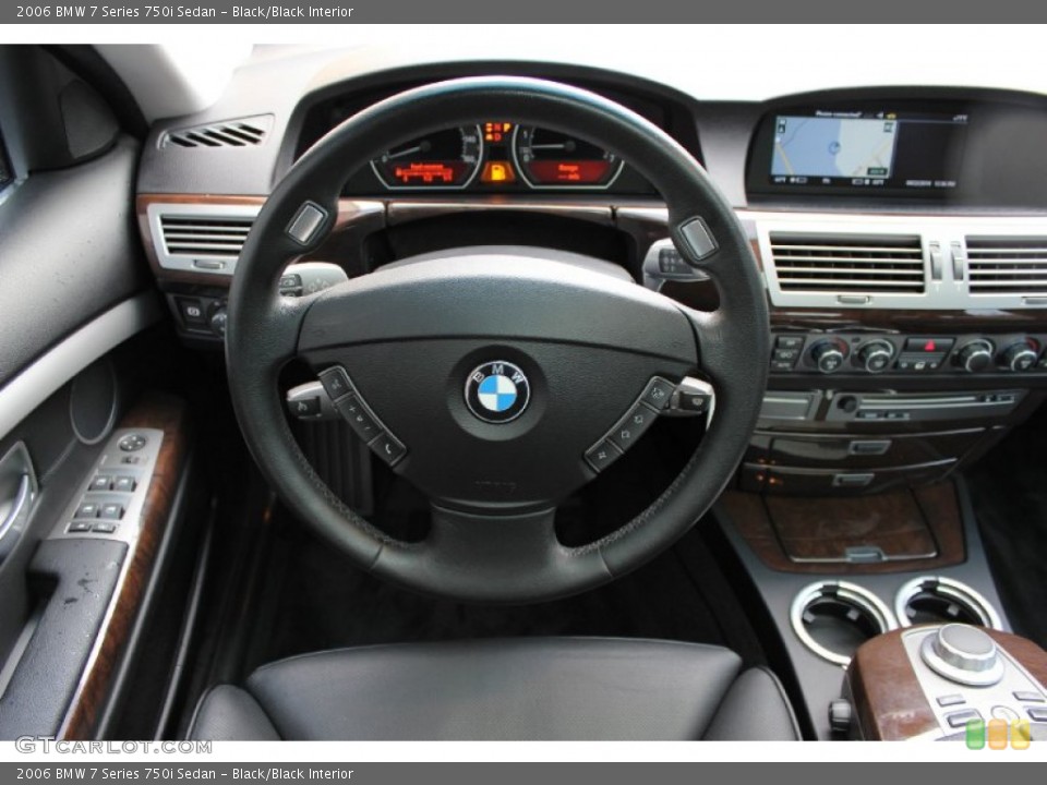 Black/Black Interior Steering Wheel for the 2006 BMW 7 Series 750i Sedan #92794448