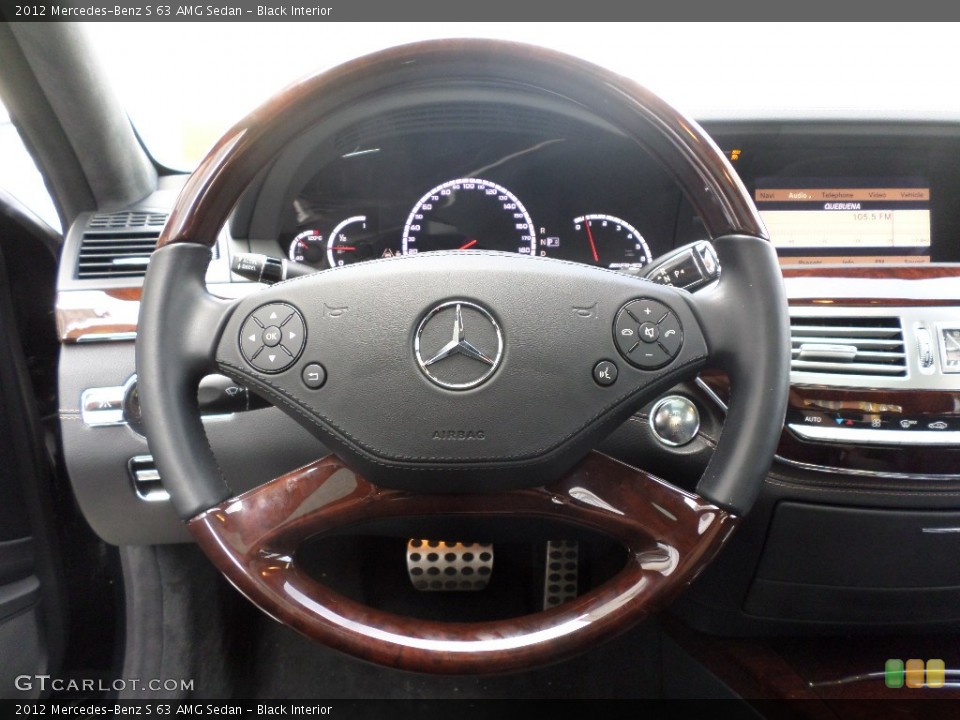 Black Interior Steering Wheel for the 2012 Mercedes-Benz S 63 AMG Sedan #92799261