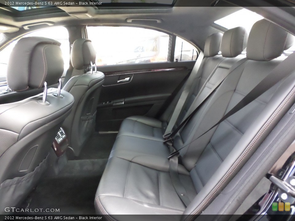 Black Interior Rear Seat for the 2012 Mercedes-Benz S 63 AMG Sedan #92799501