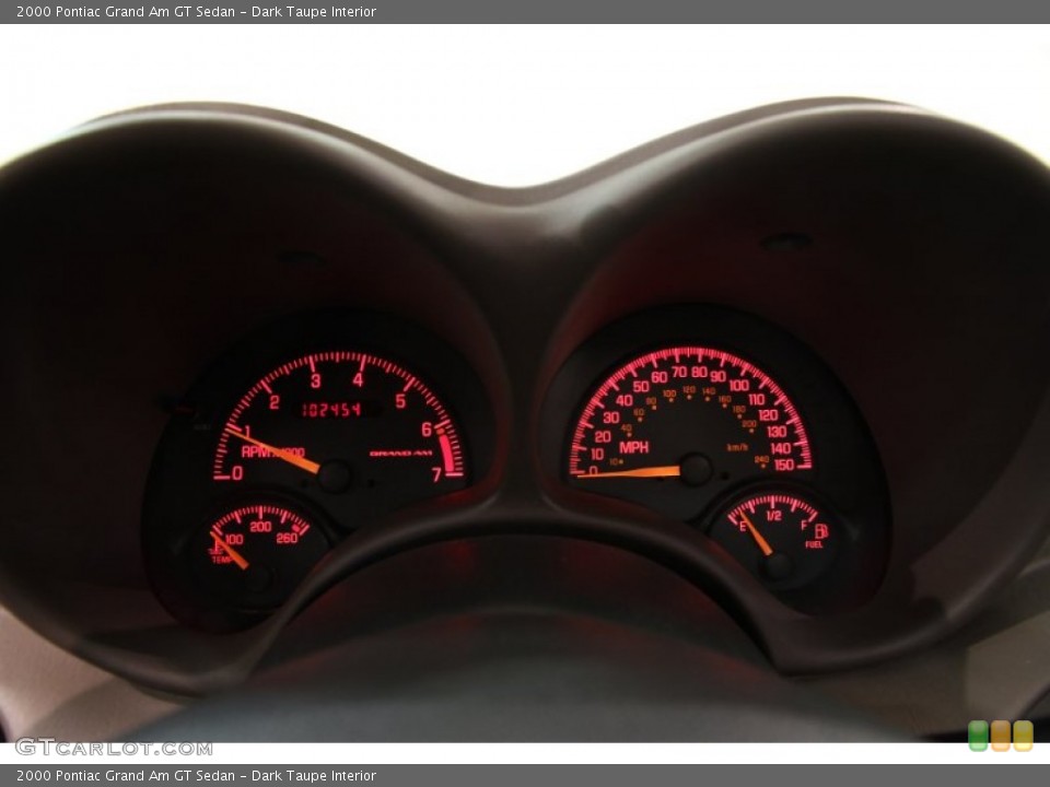Dark Taupe Interior Gauges for the 2000 Pontiac Grand Am GT Sedan #92801535