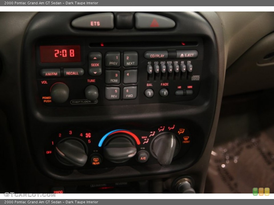 Dark Taupe Interior Controls for the 2000 Pontiac Grand Am GT Sedan #92801550