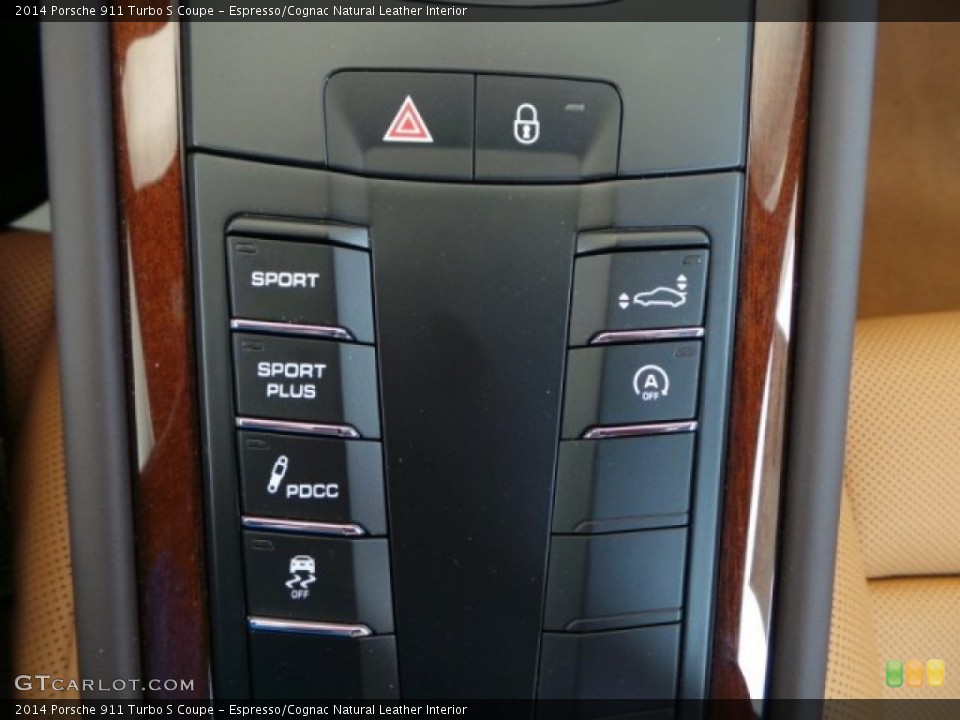 Espresso/Cognac Natural Leather Interior Controls for the 2014 Porsche 911 Turbo S Coupe #92803308