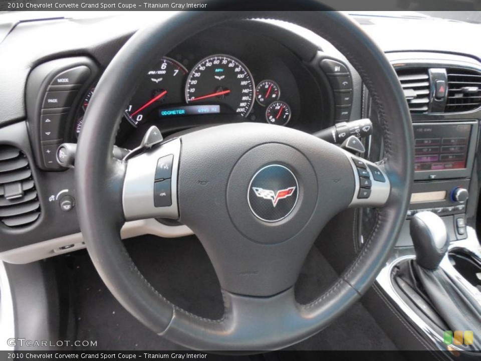 Titanium Gray Interior Steering Wheel for the 2010 Chevrolet Corvette Grand Sport Coupe #92805810