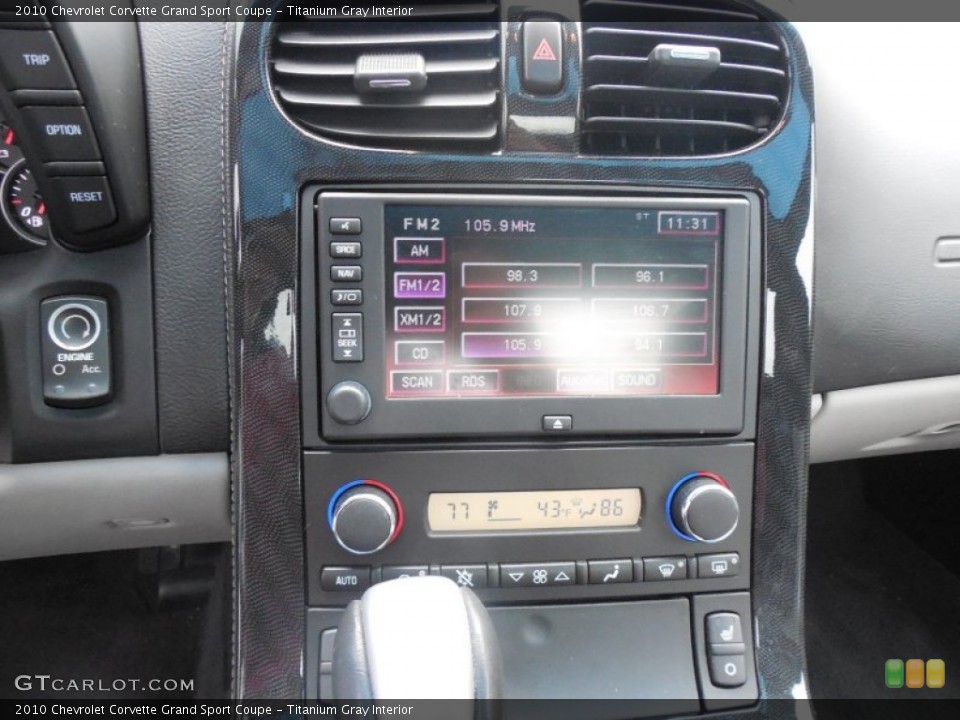 Titanium Gray Interior Controls for the 2010 Chevrolet Corvette Grand Sport Coupe #92805861
