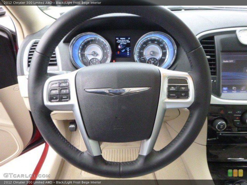 Black/Light Frost Beige Interior Steering Wheel for the 2012 Chrysler 300 Limited AWD #92820768