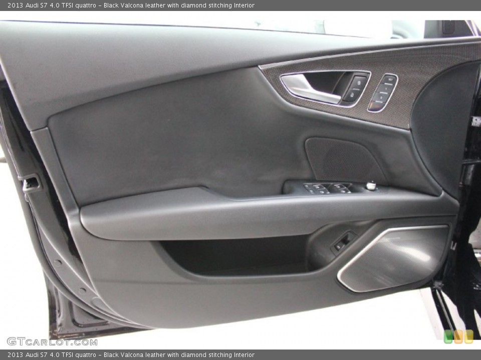 Black Valcona leather with diamond stitching Interior Door Panel for the 2013 Audi S7 4.0 TFSI quattro #92823627
