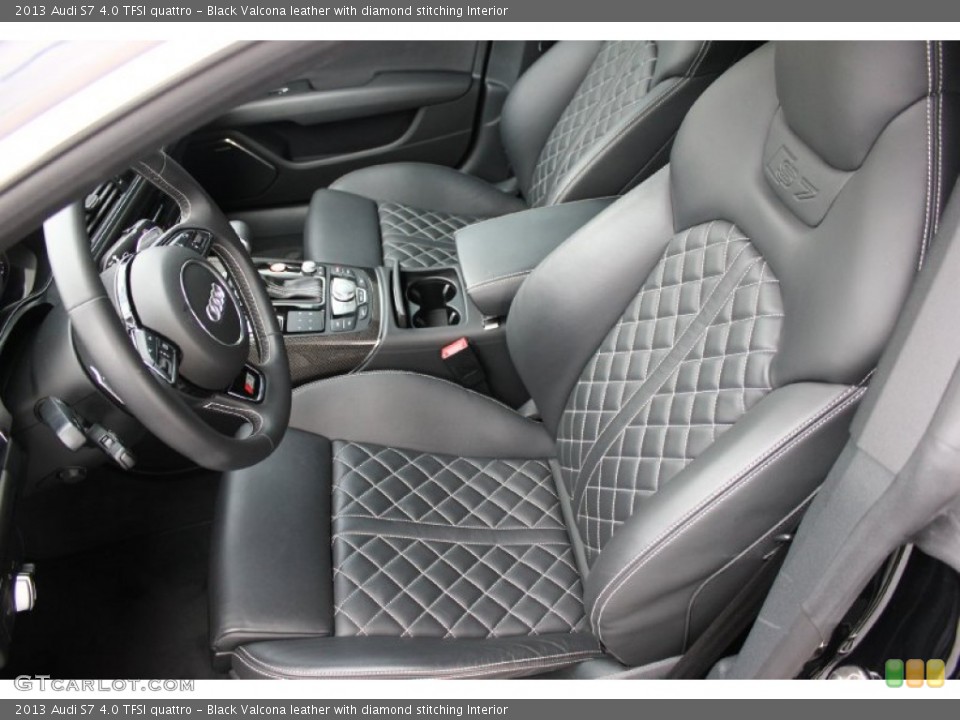 Black Valcona leather with diamond stitching Interior Front Seat for the 2013 Audi S7 4.0 TFSI quattro #92823777
