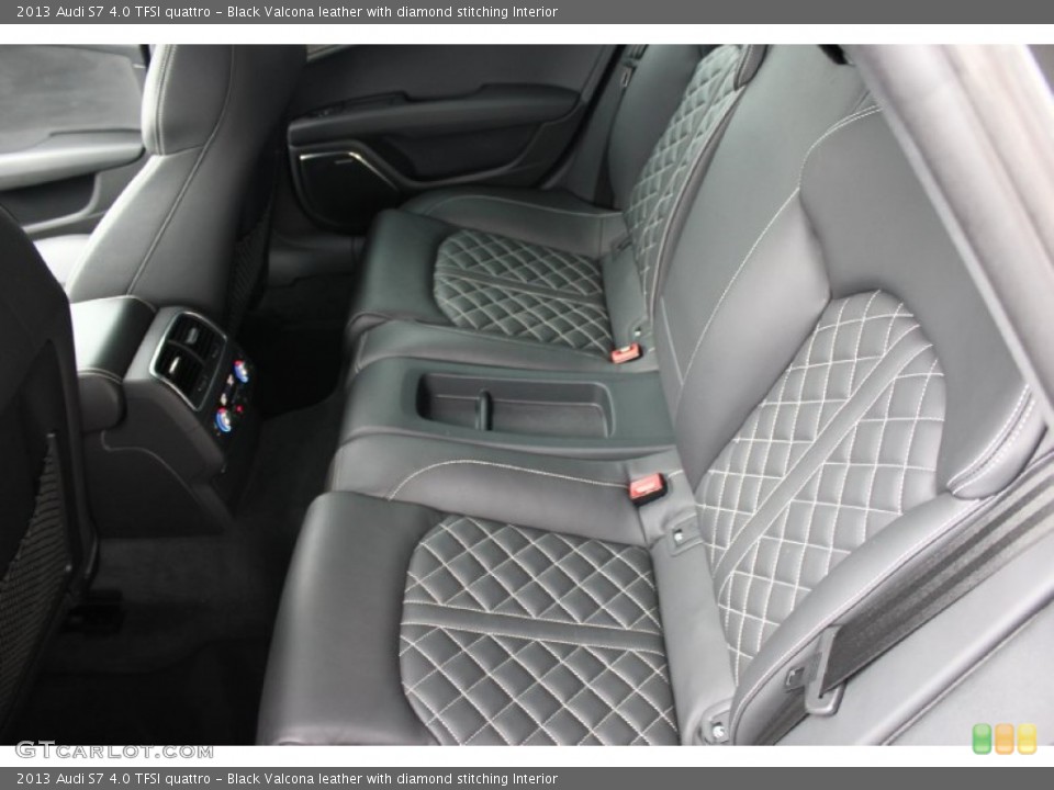 Black Valcona leather with diamond stitching Interior Rear Seat for the 2013 Audi S7 4.0 TFSI quattro #92824284