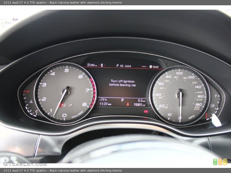 Black Valcona leather with diamond stitching Interior Gauges for the 2013 Audi S7 4.0 TFSI quattro #92824509