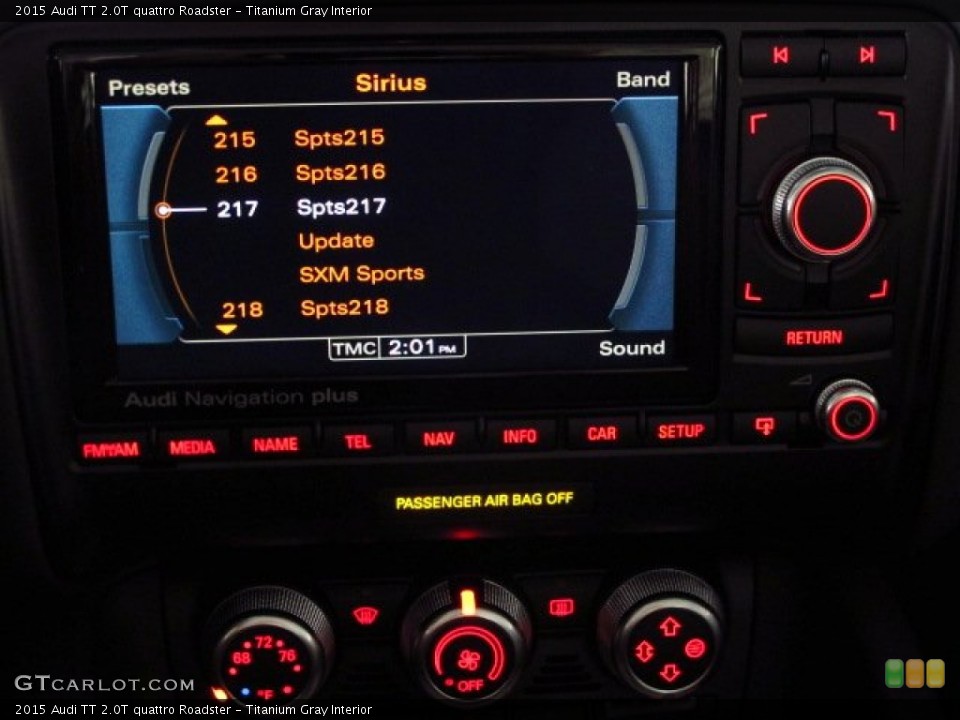 Titanium Gray Interior Controls for the 2015 Audi TT 2.0T quattro Roadster #92844560