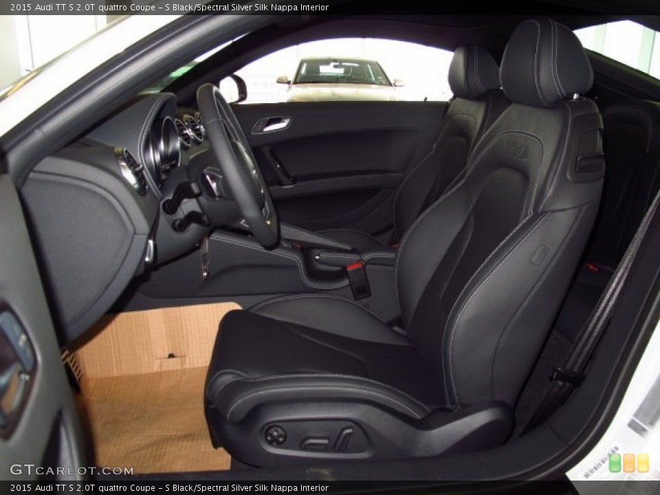 S Black/Spectral Silver Silk Nappa Interior Front Seat for the 2015 Audi TT S 2.0T quattro Coupe #92844822