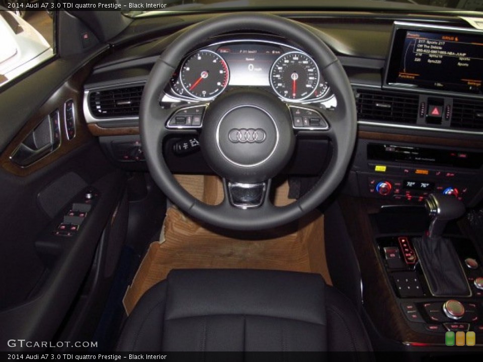 Black Interior Steering Wheel for the 2014 Audi A7 3.0 TDI quattro Prestige #92845883