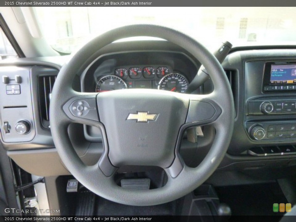 Jet Black/Dark Ash Interior Steering Wheel for the 2015 Chevrolet Silverado 2500HD WT Crew Cab 4x4 #92851301