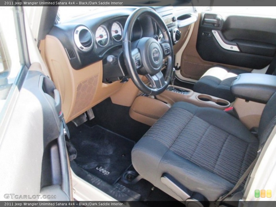 Black/Dark Saddle Interior Photo for the 2011 Jeep Wrangler Unlimited Sahara 4x4 #92851307