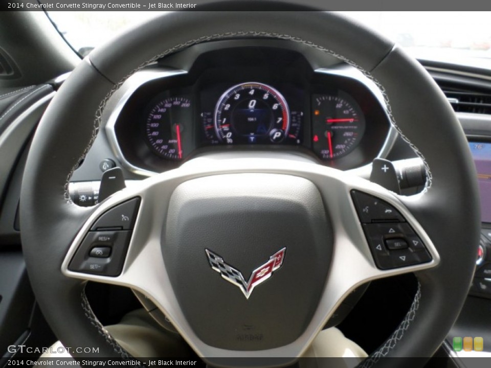 Jet Black Interior Steering Wheel for the 2014 Chevrolet Corvette Stingray Convertible #92853140