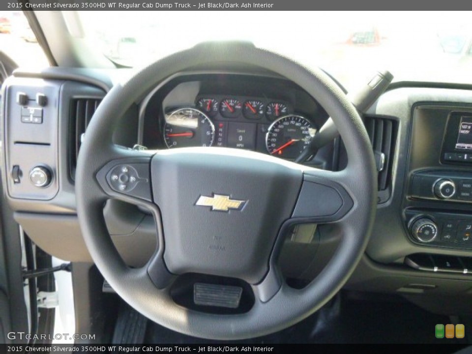Jet Black/Dark Ash Interior Steering Wheel for the 2015 Chevrolet Silverado 3500HD WT Regular Cab Dump Truck #92853344