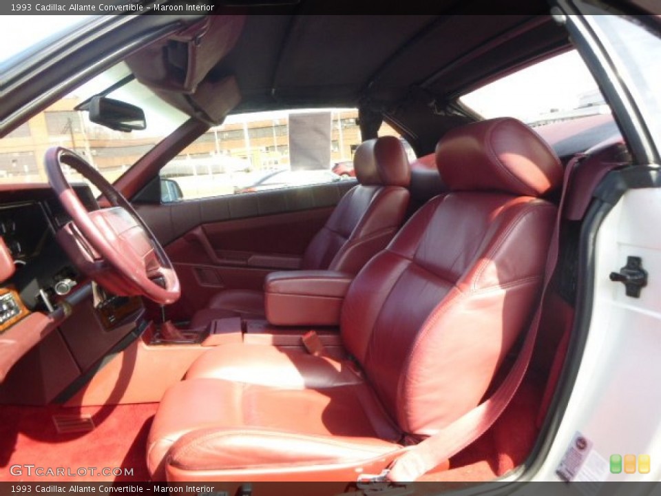 Maroon 1993 Cadillac Allante Interiors