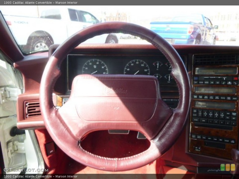 Maroon Interior Steering Wheel for the 1993 Cadillac Allante Convertible #92854481