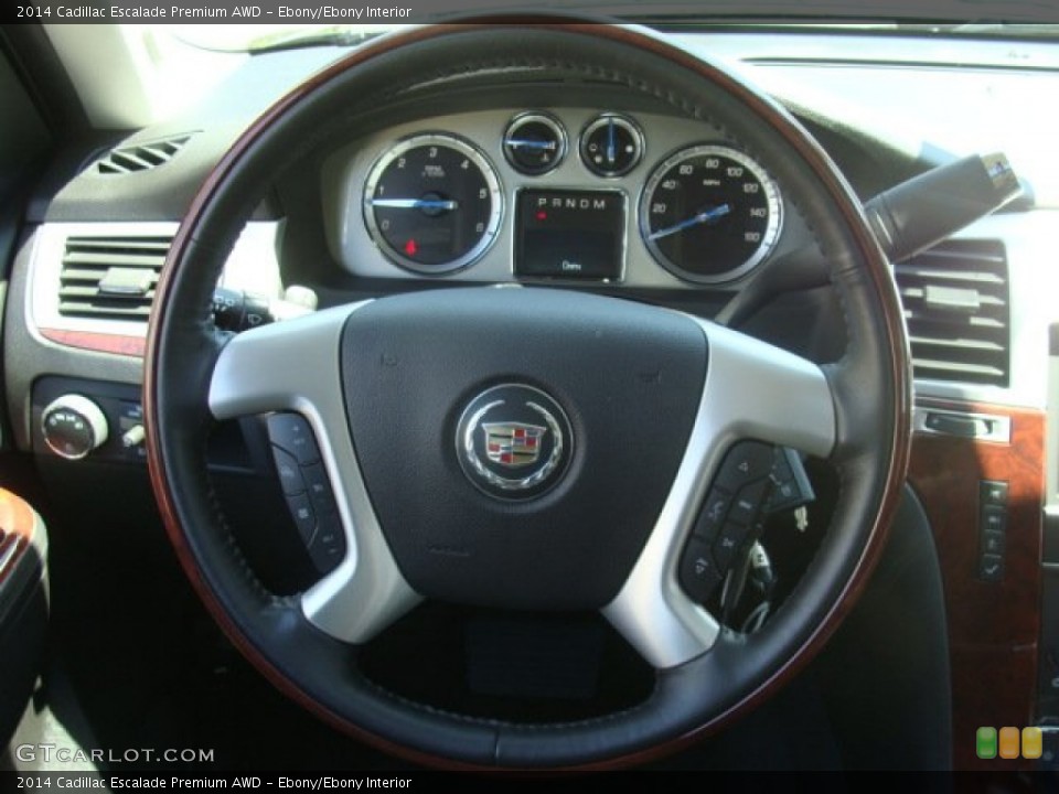 Ebony/Ebony Interior Steering Wheel for the 2014 Cadillac Escalade Premium AWD #92855321