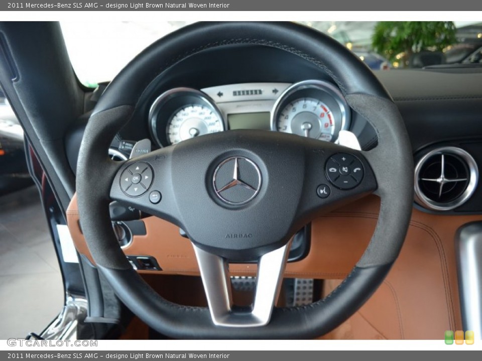 designo Light Brown Natural Woven Interior Steering Wheel for the 2011 Mercedes-Benz SLS AMG #92859342