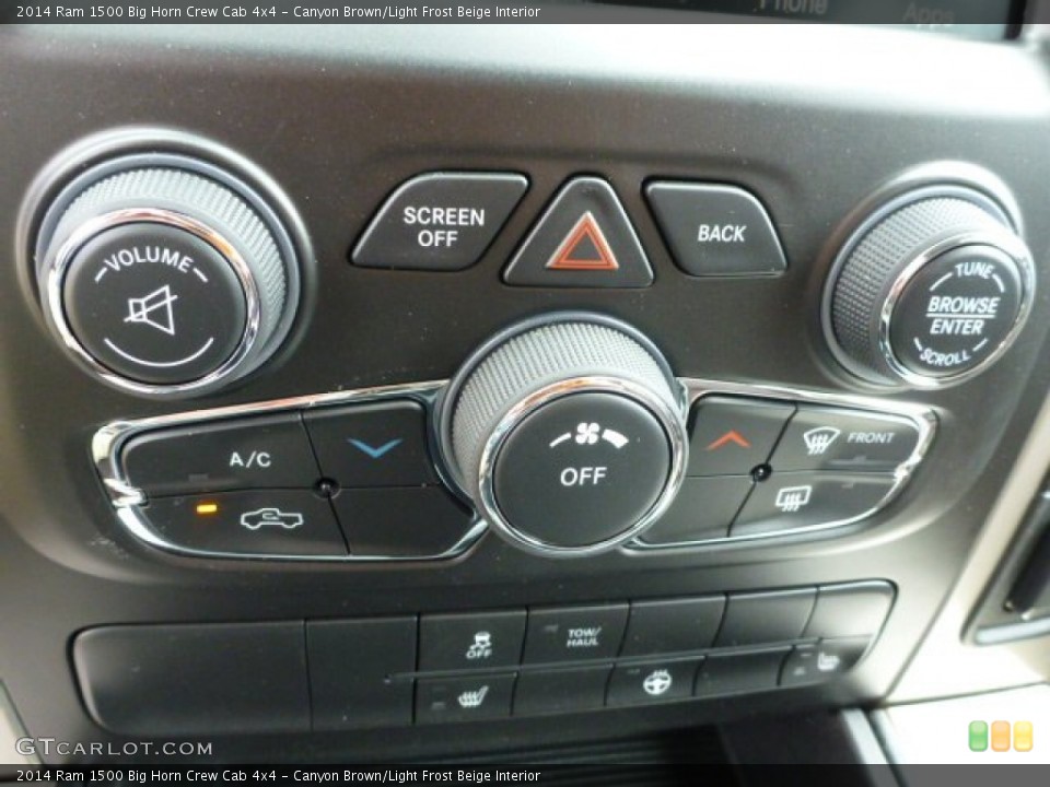 Canyon Brown/Light Frost Beige Interior Controls for the 2014 Ram 1500 Big Horn Crew Cab 4x4 #92873834