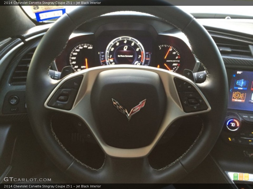 Jet Black Interior Steering Wheel for the 2014 Chevrolet Corvette Stingray Coupe Z51 #92893166