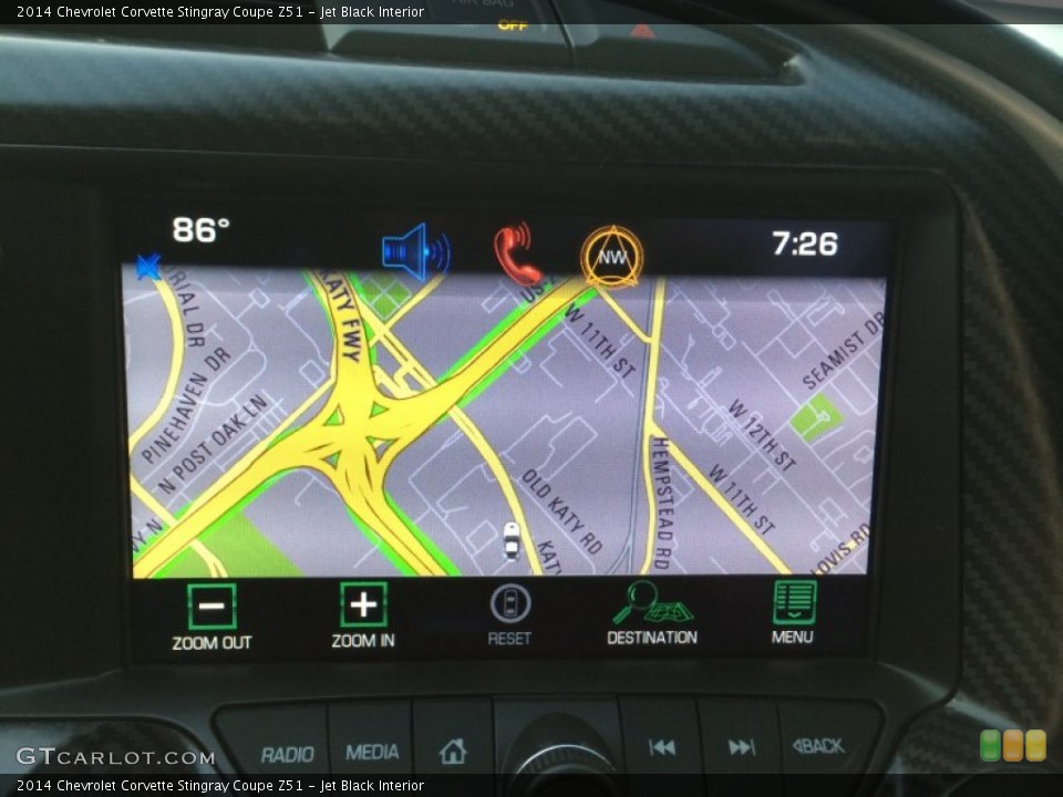 Jet Black Interior Navigation for the 2014 Chevrolet Corvette Stingray Coupe Z51 #92893190