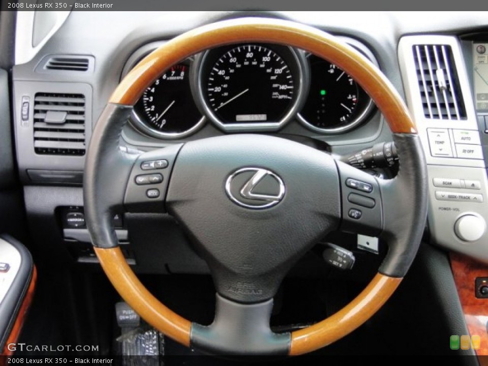 Black Interior Steering Wheel For The 2008 Lexus Rx 350