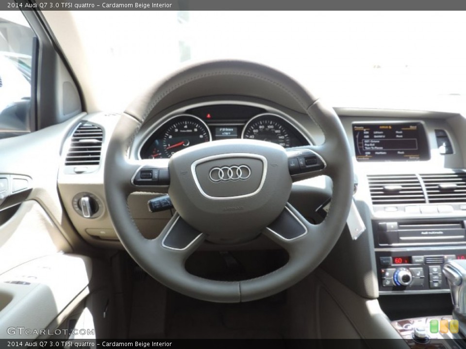 Cardamom Beige Interior Steering Wheel for the 2014 Audi Q7 3.0 TFSI quattro #92901353